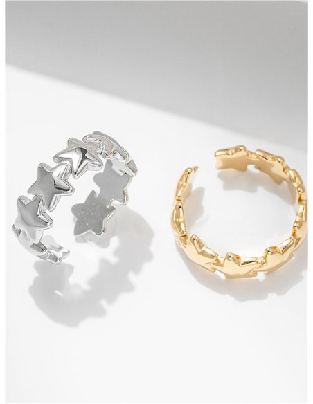 Anillo estrellas - Acero inoxidable