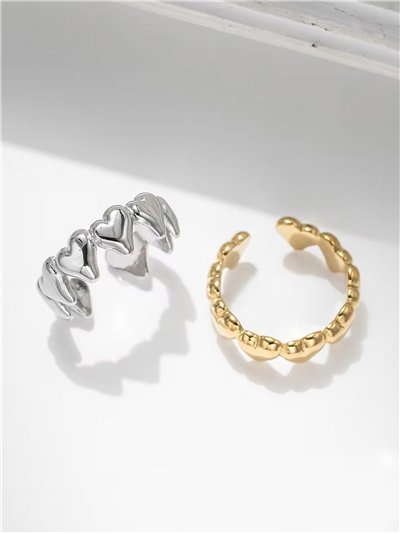 Anillo corazones - Acero inoxidable