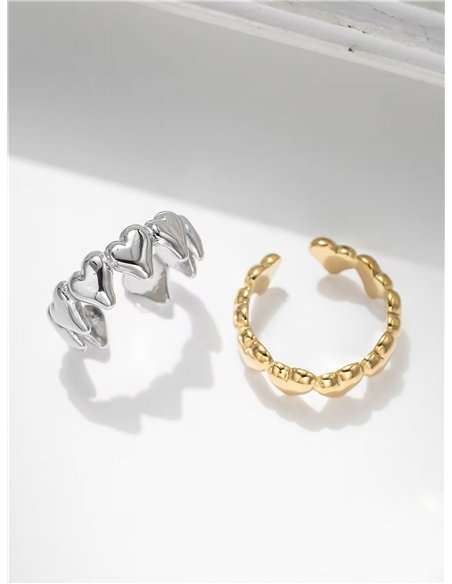 Anillo corazones - Acero inoxidable