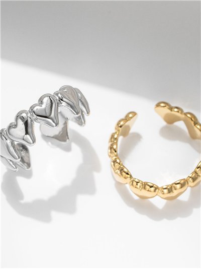 Anillo corazones - Acero inoxidable 2