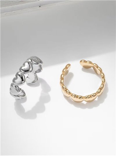 Anillo corazones - Acero inoxidable