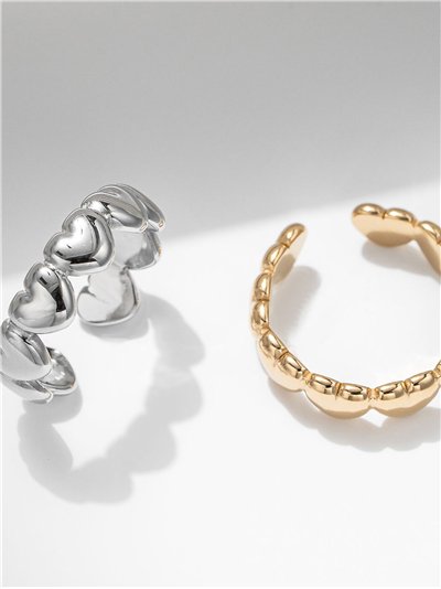 Anillo corazones - Acero inoxidable 2
