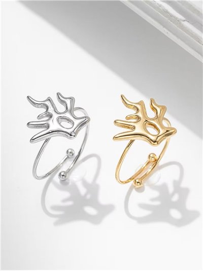 Anillo coral - Acero inoxidable