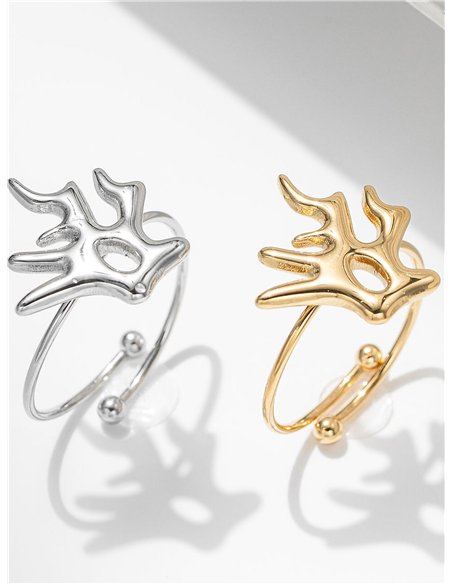 Anillo coral - Acero inoxidable
