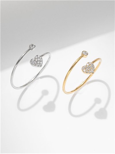 Anillo corazón con circonitas - Acero inoxidable 2