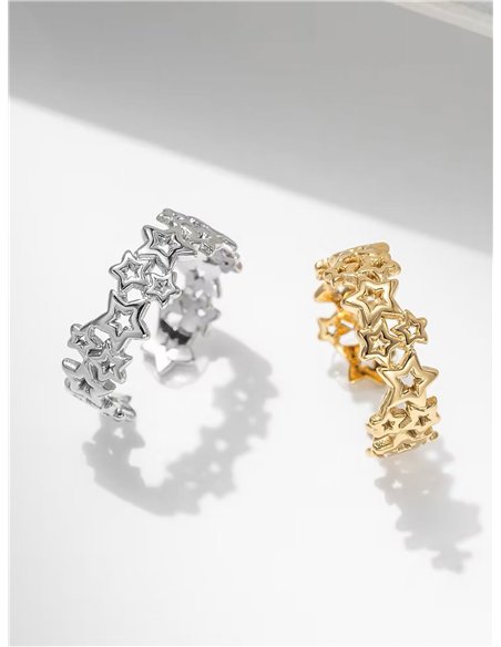 Anillo estrellas - Acero inoxidable