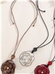 Collar cuerda colgante flor de resina