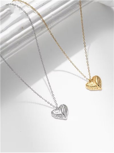 Collar colgante corazón - Acero inoxidable