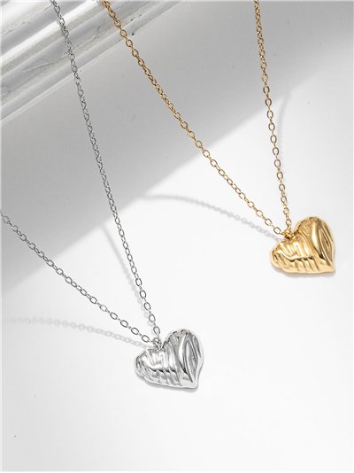 Collar colgante corazón - Acero inoxidable 2