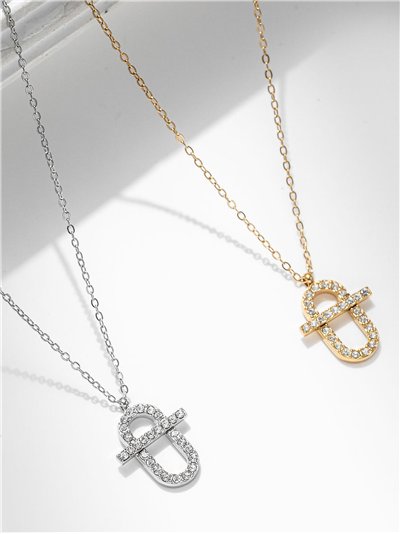 Collar colgante con circonitas - Acero inoxidable 2