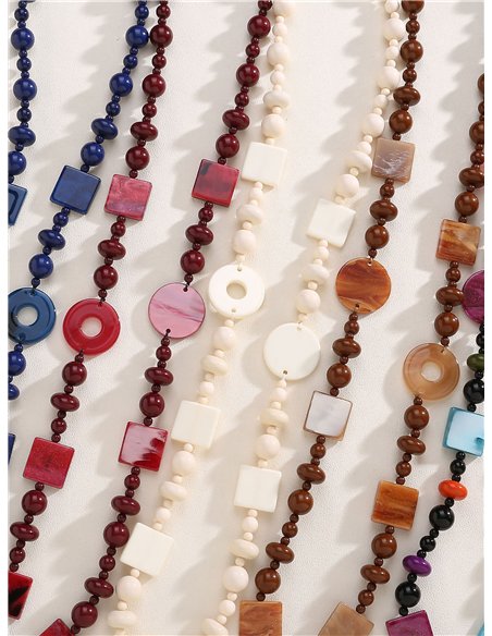 Collar cuentas de colores de resina