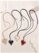 Collar cuerda con colgante corazón de resina