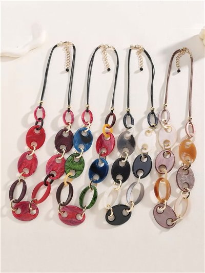 Collar eslabones coloridos de resina