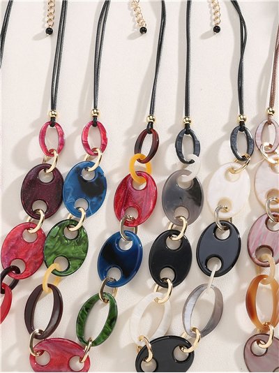 Collar eslabones coloridos de resina 2