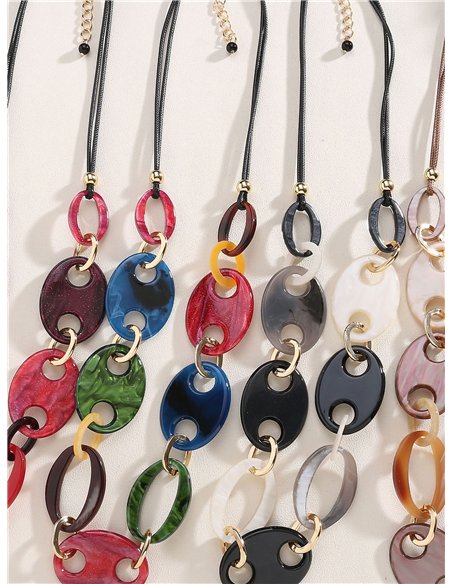 Collar eslabones coloridos de resina
