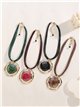 Collar cuerda con colgante circular de resina