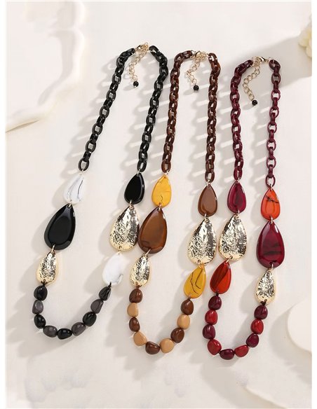 Collar eslabones efecto piedra