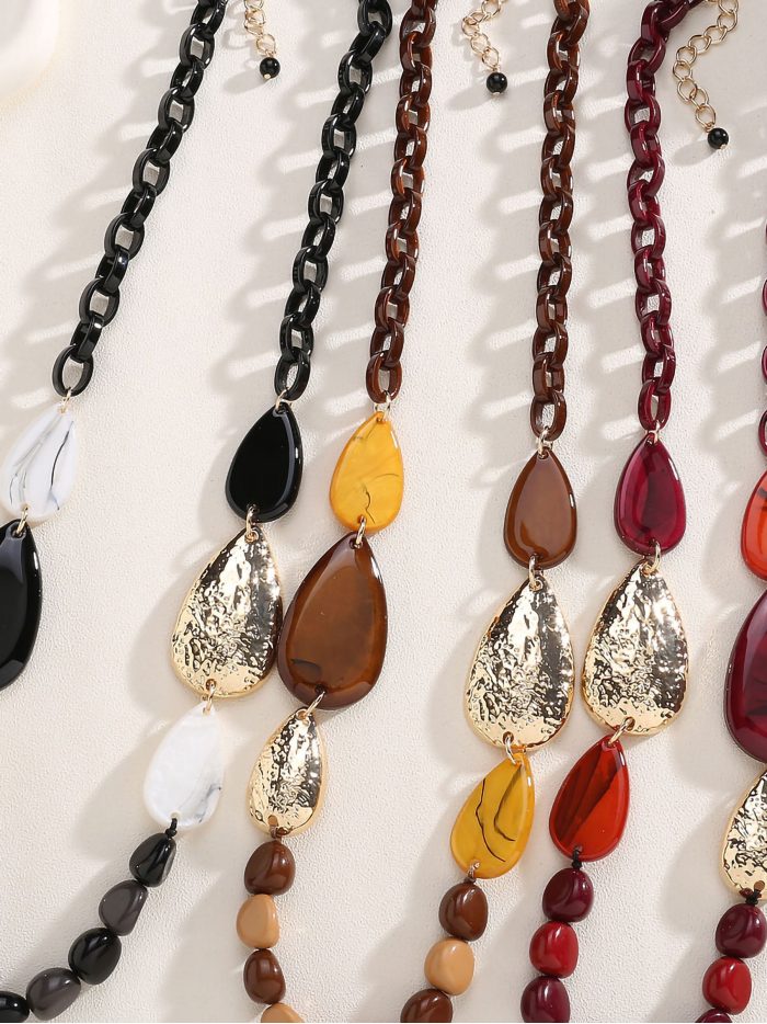 Collar eslabones efecto piedra