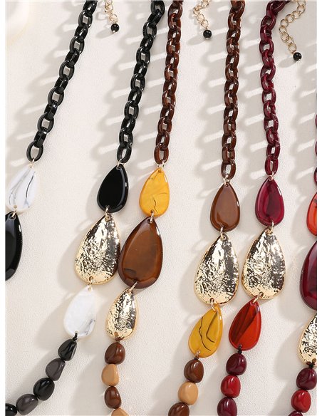 Collar eslabones efecto piedra