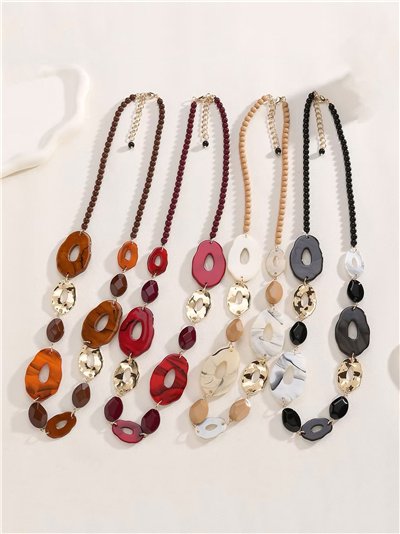 Collar de cuentas efecto piedra