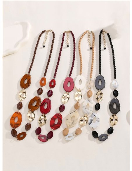 Collar de cuentas efecto piedra