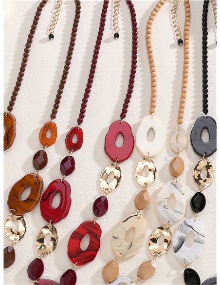 Collar de cuentas efecto piedra