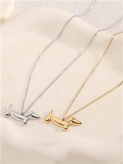 Collar colgante perro salchicha - Acero inoxidable