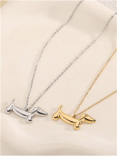 Collar colgante perro salchicha - Acero inoxidable 2