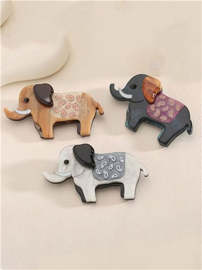 Broche elefante de resina