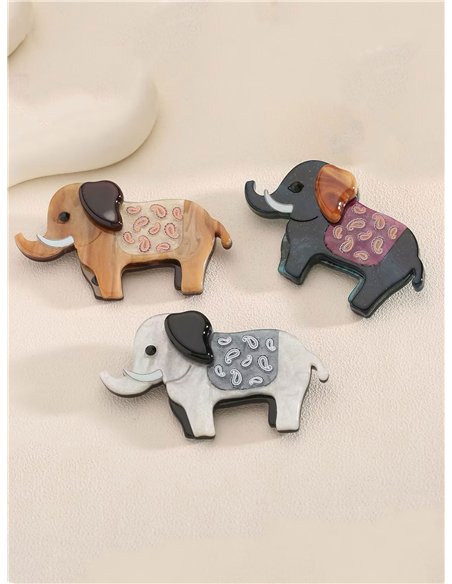 Broche elefante de resina