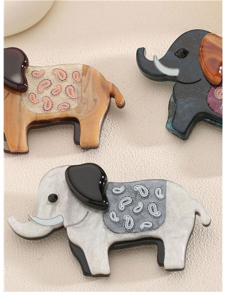 Broche elefante de resina