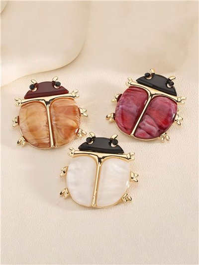 Broche mariquita de resina