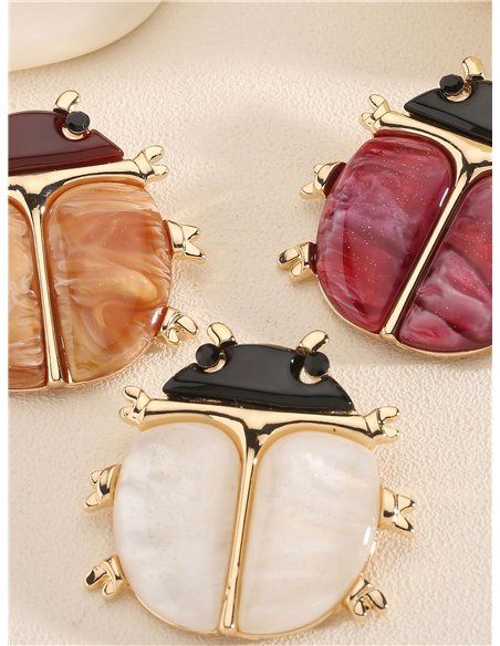 Broche mariquita de resina