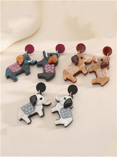 Pendientes elefante de resina