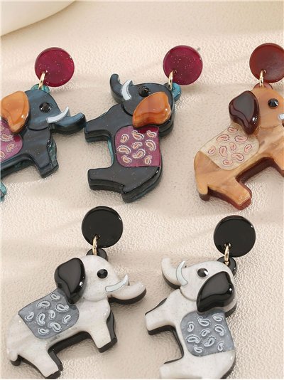 Pendientes elefante de resina 2