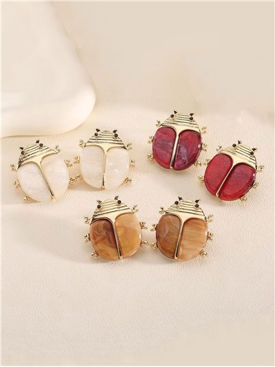 Pendientes mariquita de resina