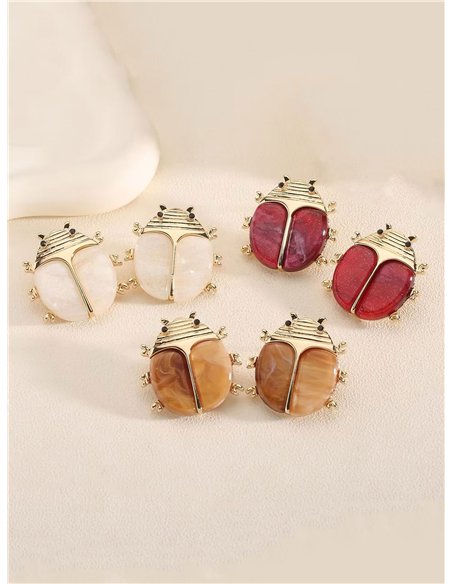 Pendientes mariquita de resina
