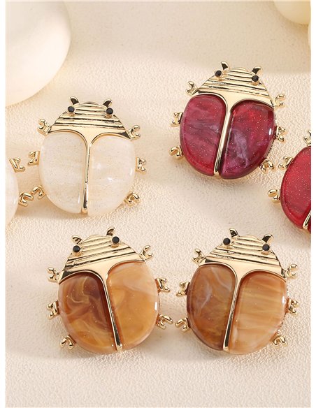 Pendientes mariquita de resina