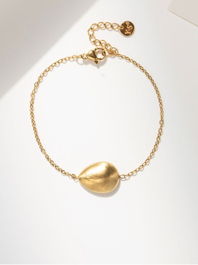 Pulsera cadena esfera dorada - Acero inoxidable 2