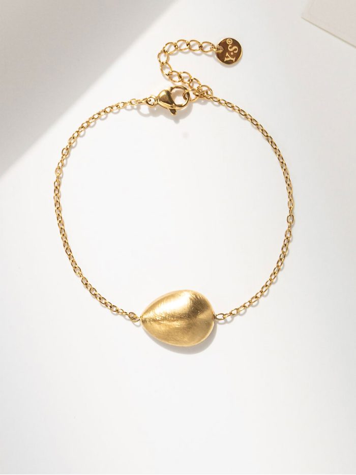 Bracciale catena sfera dorata - Acciaio inossidabile