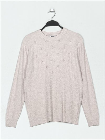 Rhombuses sweater with rhinestone