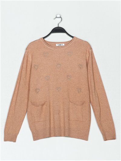 Jersey corazones strass