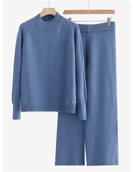 Co-Ord Textured knit sweater + Trousers