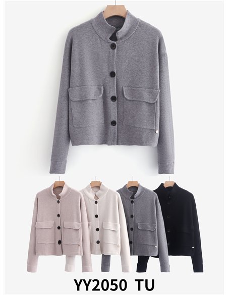 Chaqueta punto bolsillos