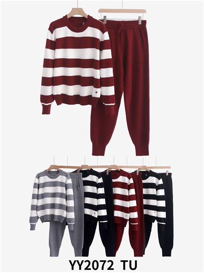 Conjunto Jersey franjas + Pantalón jogger 2