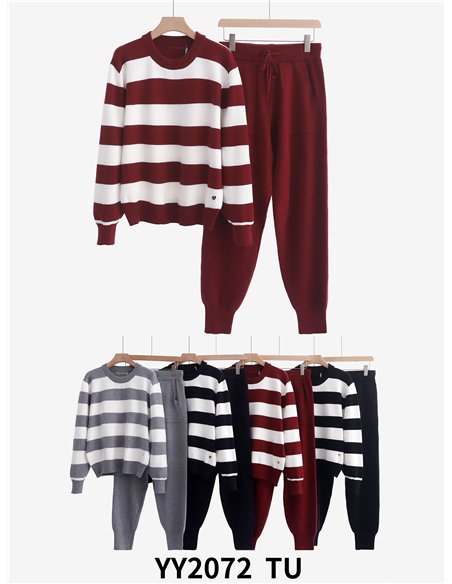 Conjunto Jersey franjas + Pantalón jogger