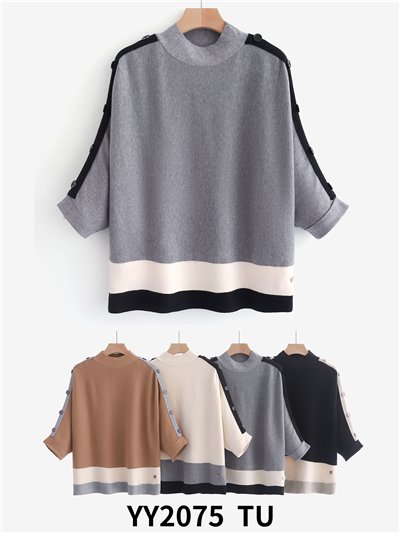 Jersey contraste manga botones 2