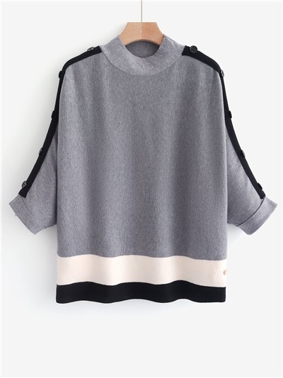 Jersey contraste manga botones