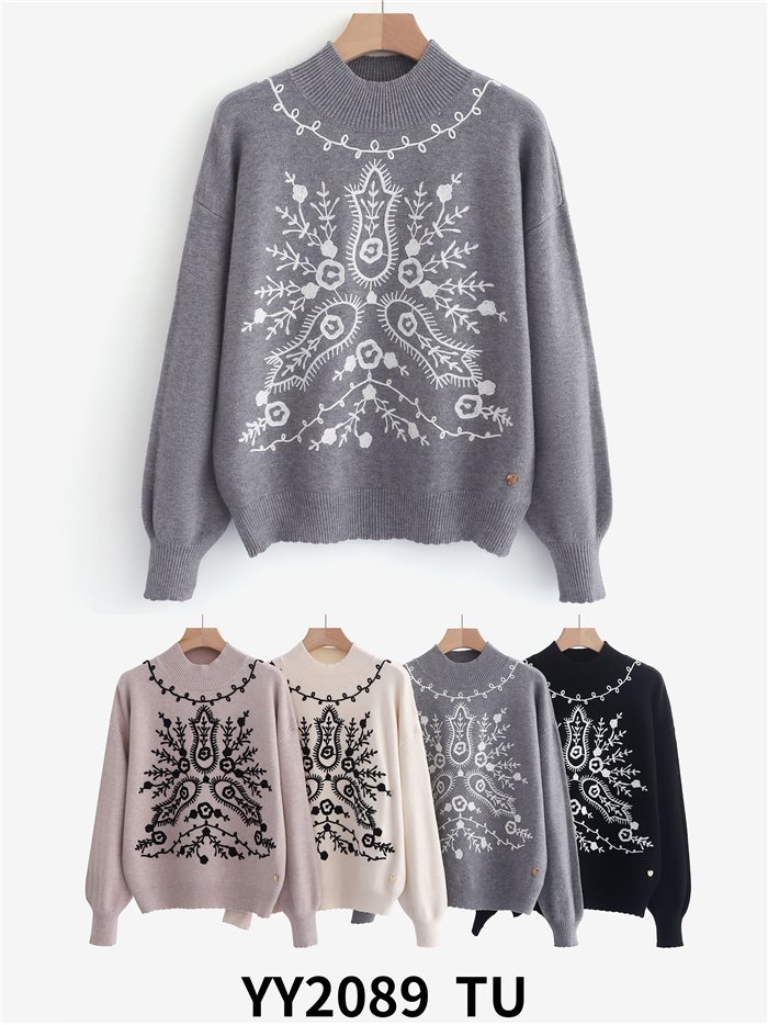 Jersey bordado relieve