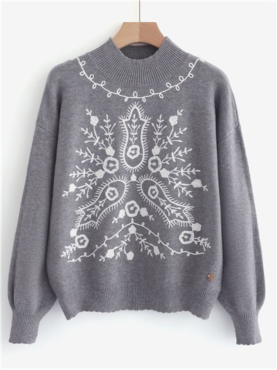 Jersey bordado relieve